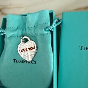 Tiffany & Co. Silver and Red Heart Pendant